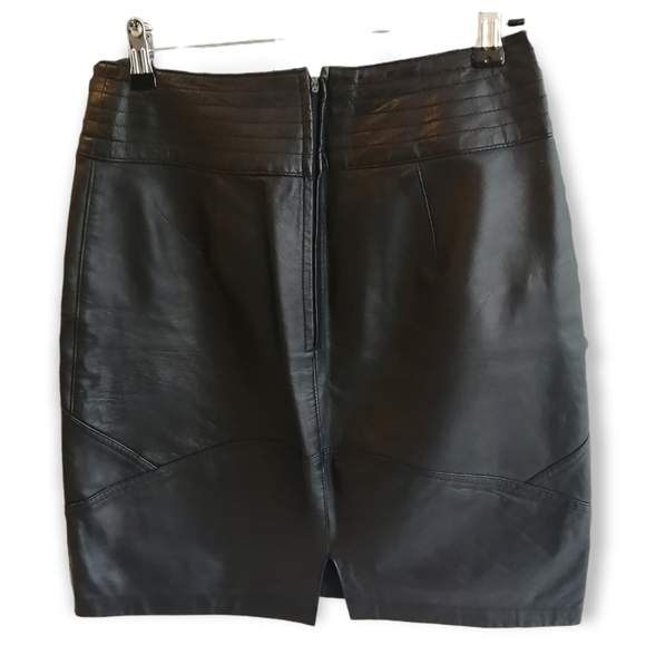 Vintage Bagatelle 100% Leather Mini Pencil Skirt Size 10 - Picture 2 of 15